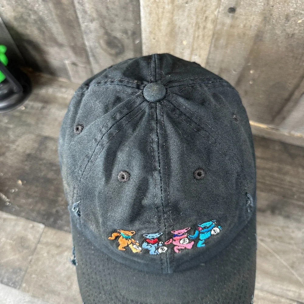 Field Grade Black Money Monsters  Grateful Dead Hat Cap Adjustable Distressed